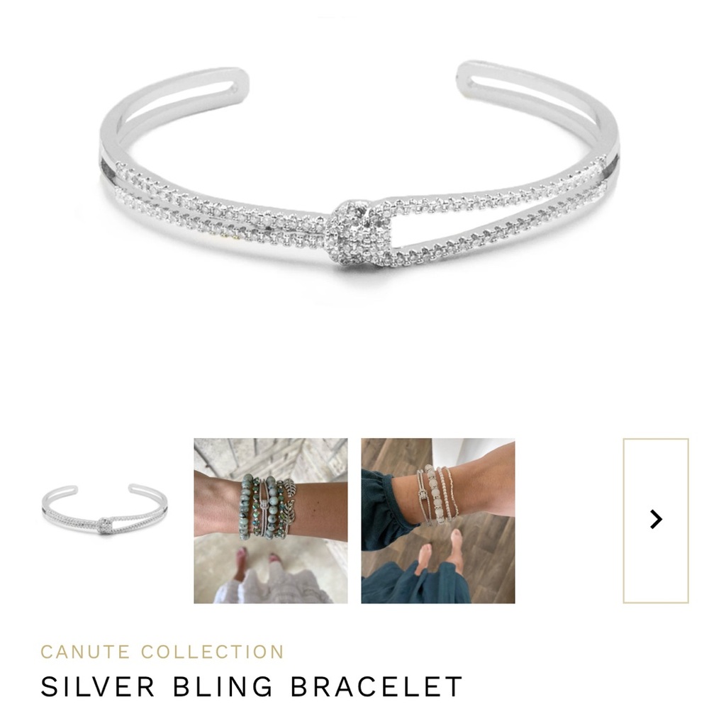 Kinsley Armelle CANUTE COLLECTION Silver Bling cuff bracelet